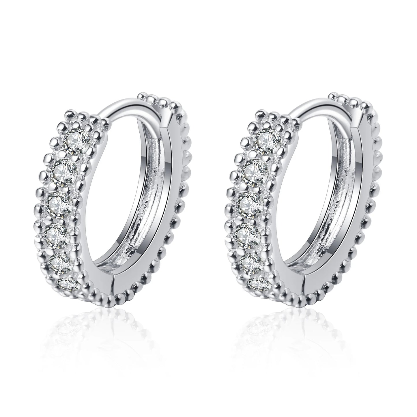 Luxury Designer 0.14CT Full Moissanite Hoop Earrings S925 Sterling Silver Earring For Women Party Wedding Fine Jewelry Gift