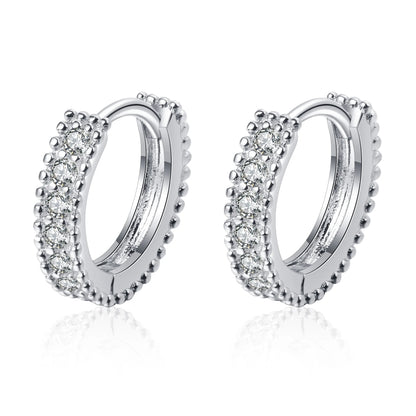 Luxury Designer 0.14CT Full Moissanite Hoop Earrings S925 Sterling Silver Earring For Women Party Wedding Fine Jewelry Gift