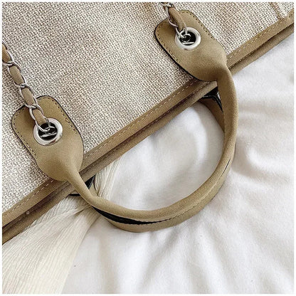 Fashion Make Up Designer Big Women's 2025 New Korean Fashion Casual Large Capacity Shoulder Crossbody Chain Tote Bag