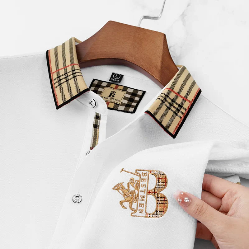 2025 new luxury men's short sleeved summer high-quality designer boutique brand embroidered polo shirt business casual T-shirt