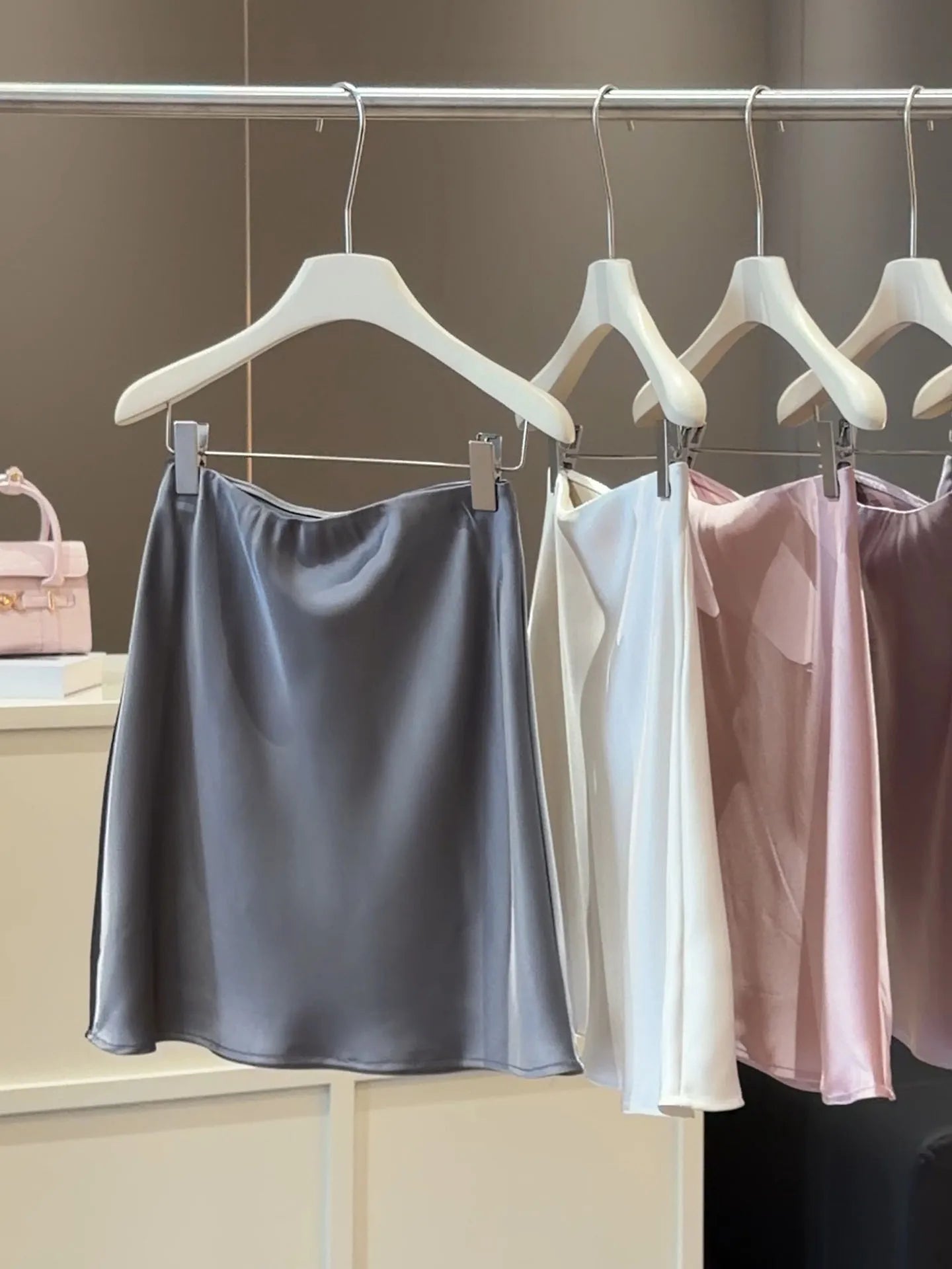 High-waisted Satin Skirts Women Summer 2026 French  Slim Simple A-line Skirt Female Elegant Korean Style Mini Skirt for Women