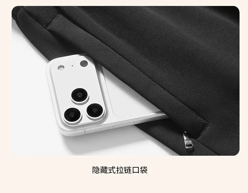 Autumn and winter hooded cardigan with fleece and thickened two-piece sporty and fashionable pure cotton set
