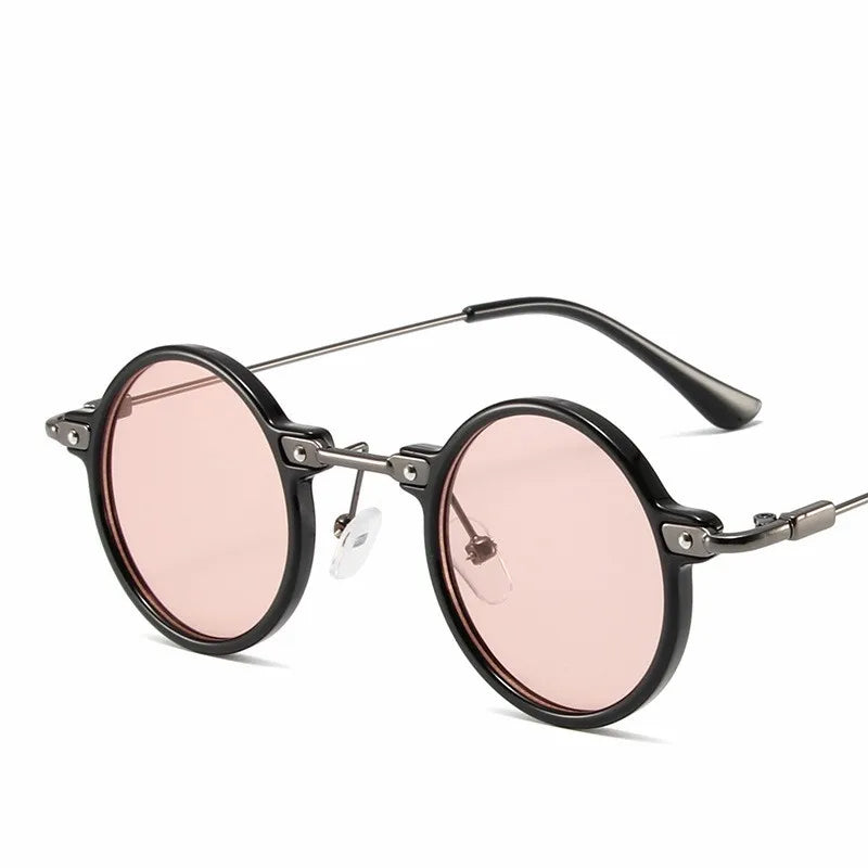 Retro Steampunk Round Sunglasses – UV400 Metal Frame | Men & Women
