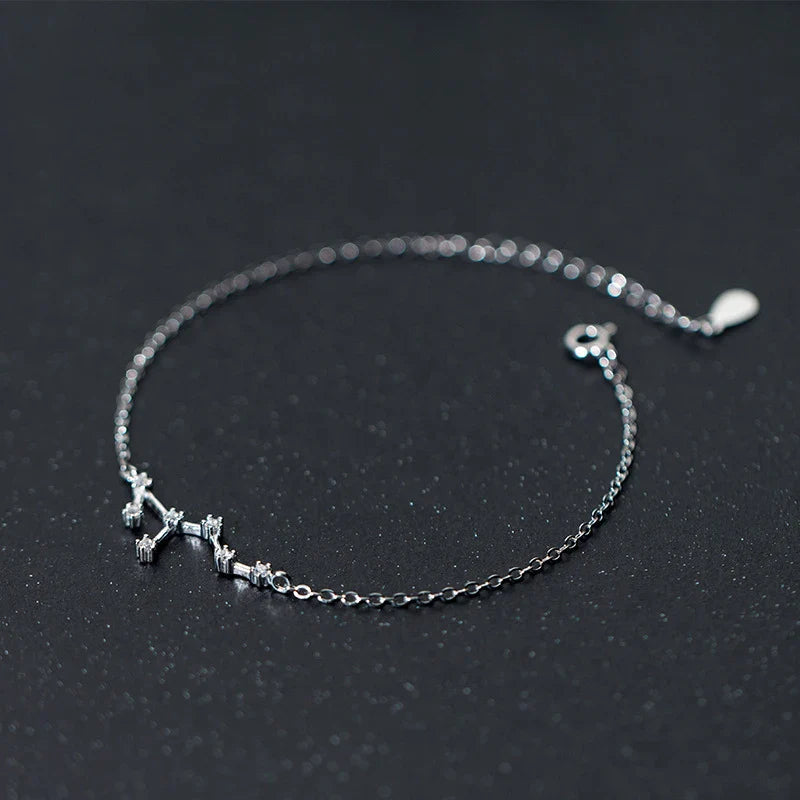 Classic Constellation Exquisite Bracelets 925 Sterling Silver Simple Leo Virgo Libra Chain Bracelet For Women Jewelry