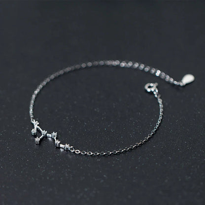 Classic Constellation Exquisite Bracelets 925 Sterling Silver Simple Leo Virgo Libra Chain Bracelet For Women Jewelry