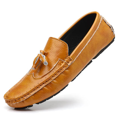 Sapatos Masculinos Loafers Confortáveis Slip-on Mocassins para Dirigir Calçados Masculinos Marca Marrom de Couro Sapatilhas Casuais para Homens