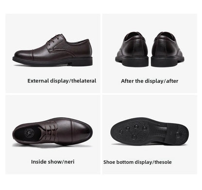 Golden Camel Men's Derby Shoes 2026 Business Casual Soft Sole Leather Shoes Brand Design Soft Soles Non-slip Velvet Warm Loafers