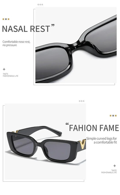 Fashion Cat Eye Sunglasses Luxury V Sun Glasses For Ladies Classic Rectangle Driving Eyewear UV400