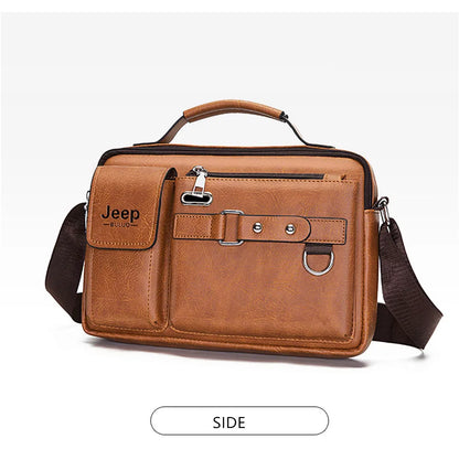 Multi-function Business Handbags Men New Man's Shoulder Bags Large Capacity Leather Messenger Bag Crossbody Big Brand