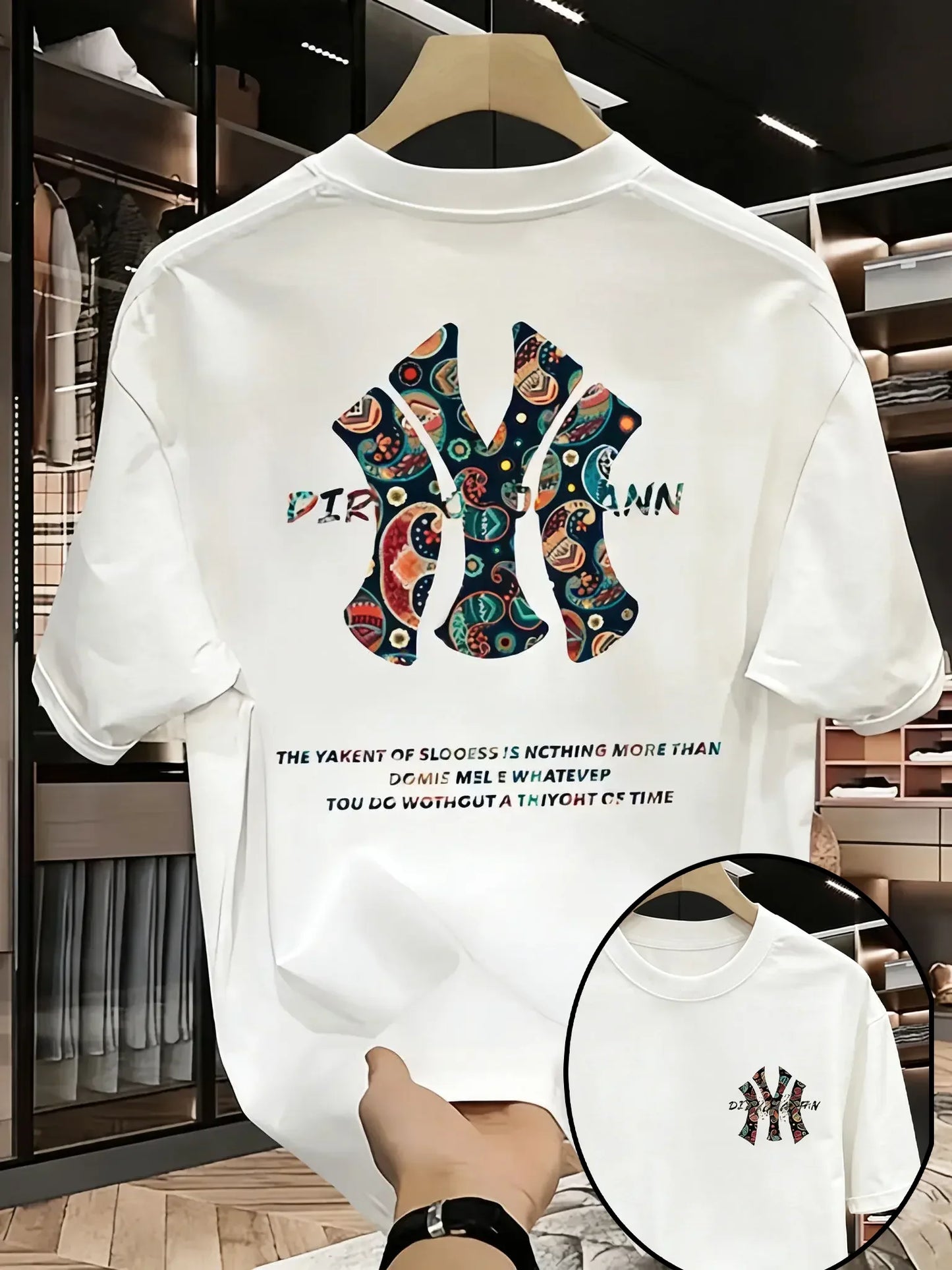 2026 New Trendy Street Brand Printed Men's Short-sleeved T-shirt - A Street-style Comfortable Summer Loose Men's T-shirt