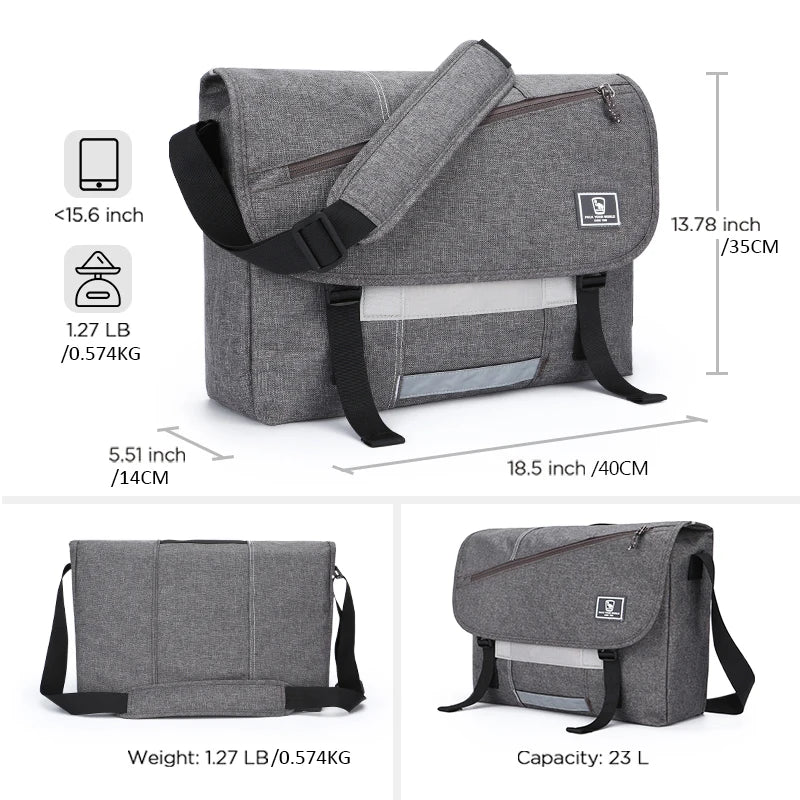 15 Inch Laptop Men Messenger Bag Fashion Travel Sling Shoulder Bag Men's Canvas Briefcase Male Crossbody Pack For Teenages