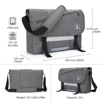 15 Inch Laptop Men Messenger Bag Fashion Travel Sling Shoulder Bag Men's Canvas Briefcase Male Crossbody Pack For Teenages