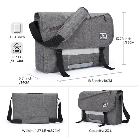 15 Inch Laptop Men Messenger Bag Fashion Travel Sling Shoulder Bag Men's Canvas Briefcase Male Crossbody Pack For Teenages