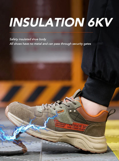 Anti-Puncture Work Shoe For Man  breathable Safety Work Sneakers with iron Toe Indestructible shoes Breathable Work Boots