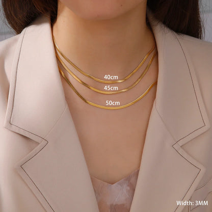 Stainless Steel Snake Chain Necklace for Women Men Gold Color Herringbone Choker Neck Chains 2026 Trend Jewelry Gift Hot