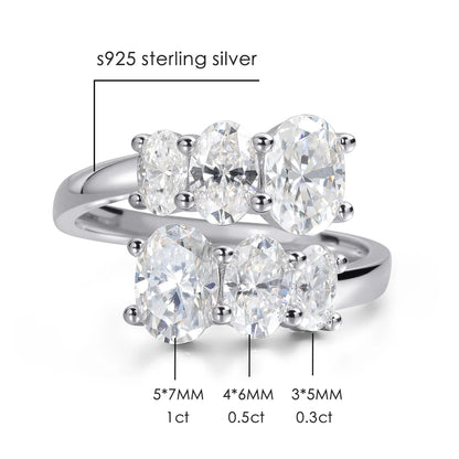 Moissanite Wedding Rings for Women GRA Certified 3.6CT Oval Cut Lab Diamond Fine Jewelry s925 Sterling Silver Ring Gift