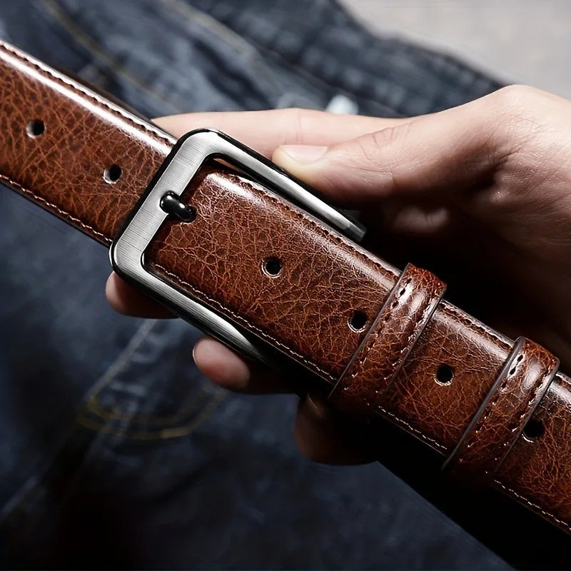 Cross-Border Foreign Trade Belt Men's High-End Versatile Business Belt Pin Buckle Source Manufacturer Wholesale