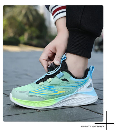 School training boys basketball shoes cushion non-slip tennis shoes mesh bounce sneakers choose buttons children's casual shoes