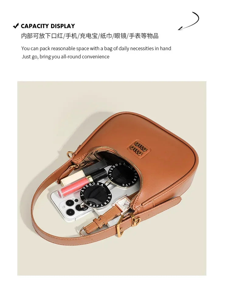 2025 Fashion Underarm Bag Top-handle Bags Women's 2025 New Arrival Casual Dumpling Bag Classyretro Shoulder Crossbody Bag