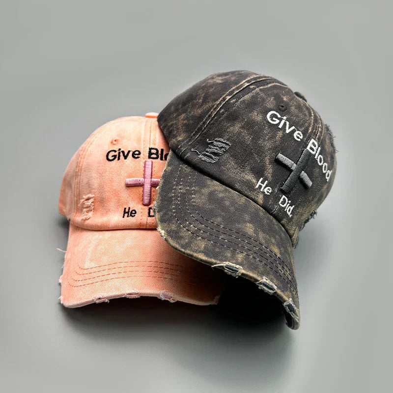 New Unisex Letter Tie-dye Embroidery American Vintage Baseball Hats Versatile Fashion ins Broken Breathable Casual Peaked Caps