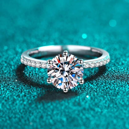 2ct D VVS1 Color Moissanite Engagement Ring For Women 925 Sterling Silver with Gold Plated Rings Wedding Jewelry Bands