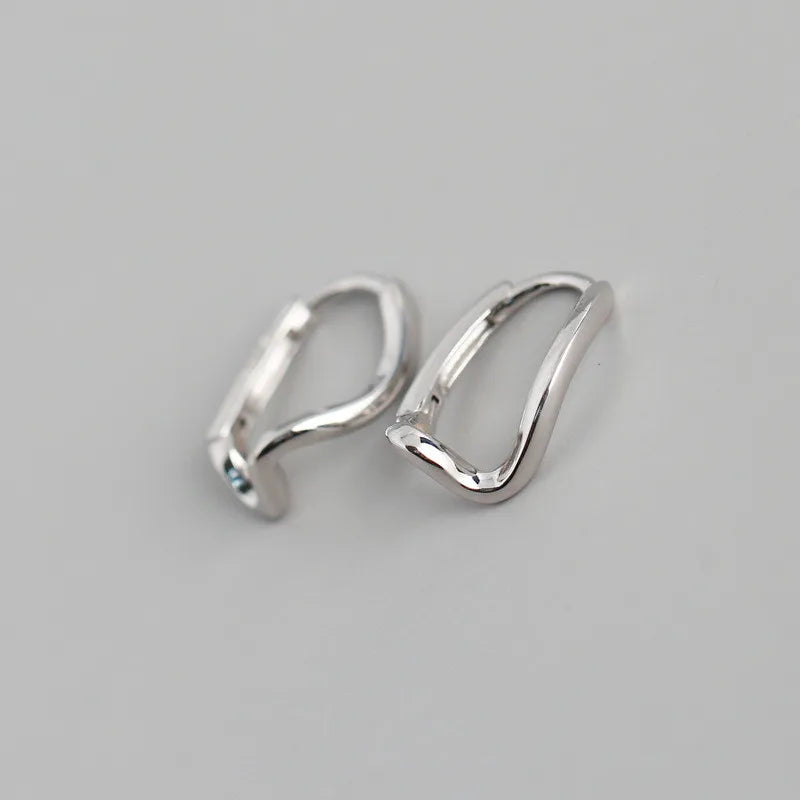 Real 100% 925 Sterling Silver Punk Hip-Hop Link Chain Gothic Studs Earrings for Fashion Women Jewelry Accessories 2022