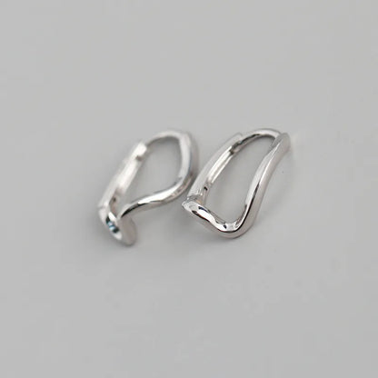 Real 100% 925 Sterling Silver Punk Hip-Hop Link Chain Gothic Studs Earrings for Fashion Women Jewelry Accessories 2022