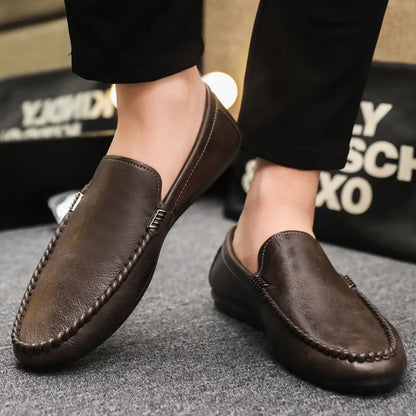 Genuine Leather Breathable Slip on Men Driving Shoes Luxury Brand Italian Men Loafers Men Casual Shoes Moccasins Chaussure Homme