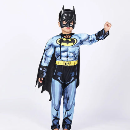 Halloween Children Boys Bat Cosplay Costume Batboy Fancy Black Superhero Cosplay Kids Costume Outfits Comic Masquerade Evening