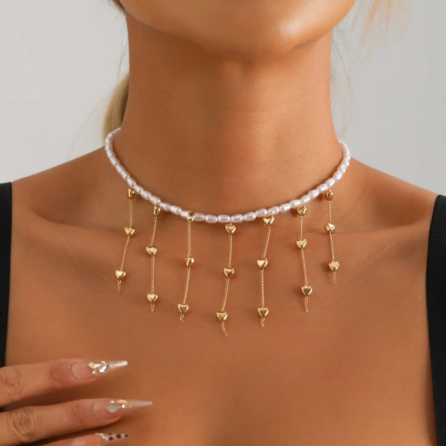 Versatile Beaded Tassels Necklace Adjustable Length Neckchain for Party Wear Fashion Jewelry Accessories Gift