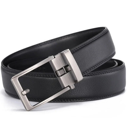 Unisex Click Belts for Men Luxury Brand Designer Fashion Automatic Buckle Genuine Leather Men's Belt Male Jeans Waist Strap Blue