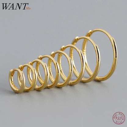925 Sterling Silver Fashion Simple Huggies Ear Buckle Accessories Minimalist Charm Ear Hoop Earrings for Women Jewelry