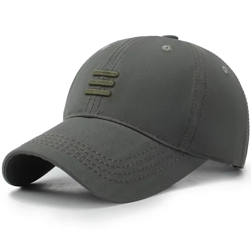 Three Horizontal Lines Embroidery Baseball Caps Spring and Autumn Outdoor Adjustable Casual Hats Sunscreen Hat