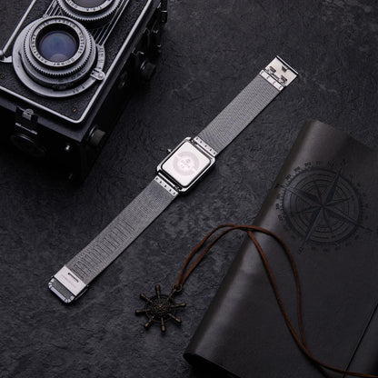 Waterproof Couple Watches Casual Fashion Quartz Stainless Steel Leather Strap Square Dial Men's And Women's Lover Watch