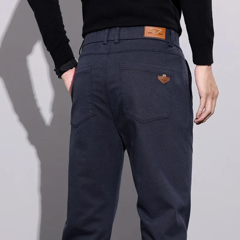 New Winter High-End Business Men's Suit Pants Autumn and Winter Slim Straight Casual Pants Versatile Fashion Trousers Korean