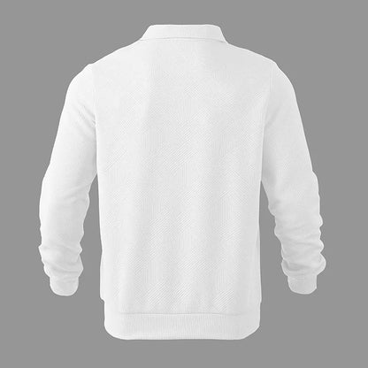 24 cross-border popular autumn long-sleeved lapel zipper men's loose casual top polo shirt