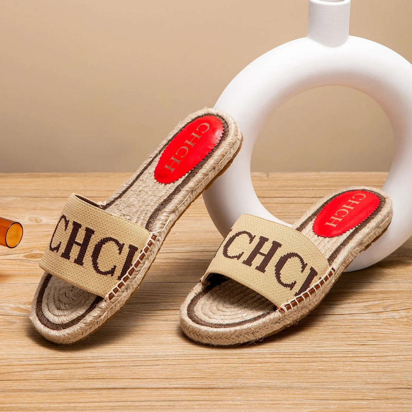 Slippers Women's  Simple and Comfortable Handmade Hemp Bottom Sandals Beach shoes