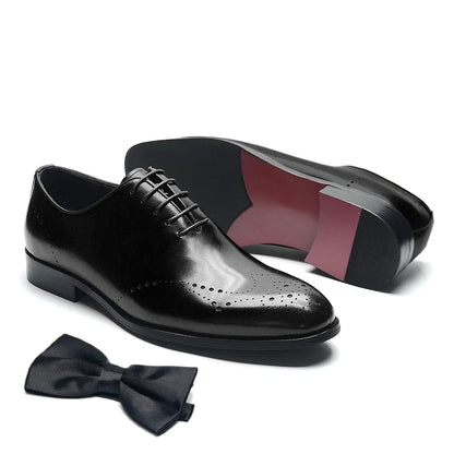 Italian Luxury Men's Dress Shoes Business Wedding Genuine Leather Mens Oxford Shoes Whole Cut Wingtip Brogue Formal Shoes Man
