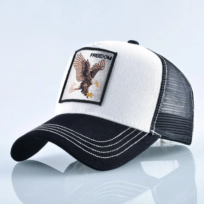 Fashion Trucker Caps With Embroidery Goat Patch Four Seasons Snapback Baseball Cap For Men Women Adjustable Visor Hat