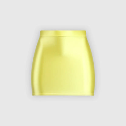 satin glossy Skirt Elastic Smooth Gloss Tight Skirt Oil Solid Color Half Skirt Satin glossy Wrap Hip Short Skirt