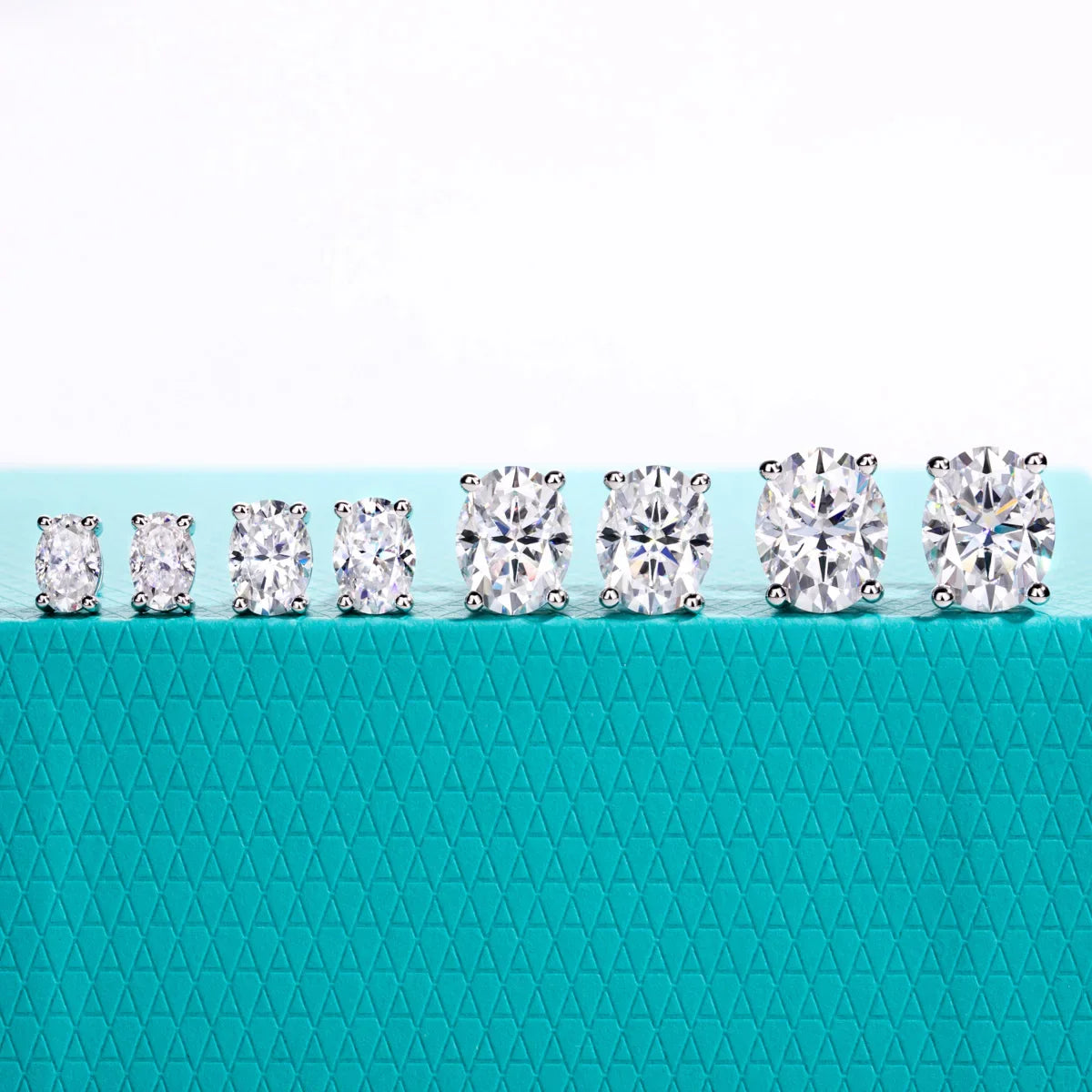 1cttw-6cttw Oval Moissanites Earrings 925 Sterling Silver D Color VVS1 Moissanite Classic Stud Earrings for Woman