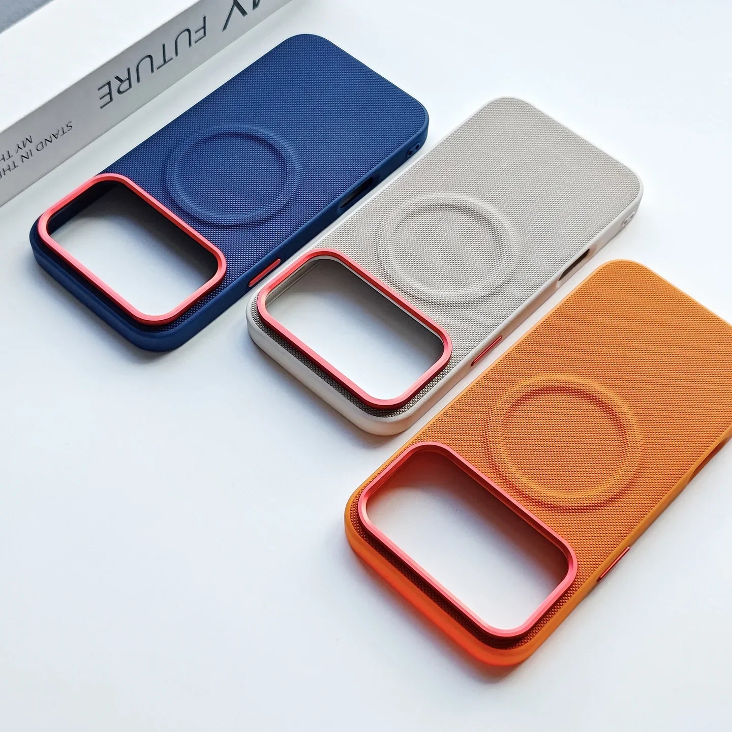 Leather Magnetic Case For Iphone 17 Pro Max/17 Pro/17 Magsafe Charging Grain Diamond Textured Individual Buttons Leather Cover