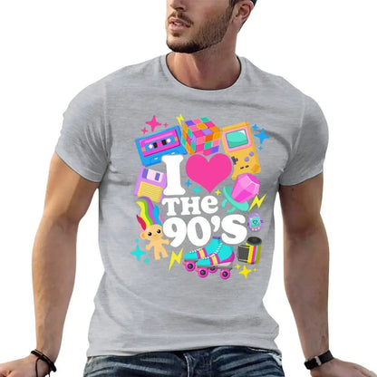 I Love The 90's Retro 90s Costume T-Shirt anime figures summer clothes blue archive mens t shirt