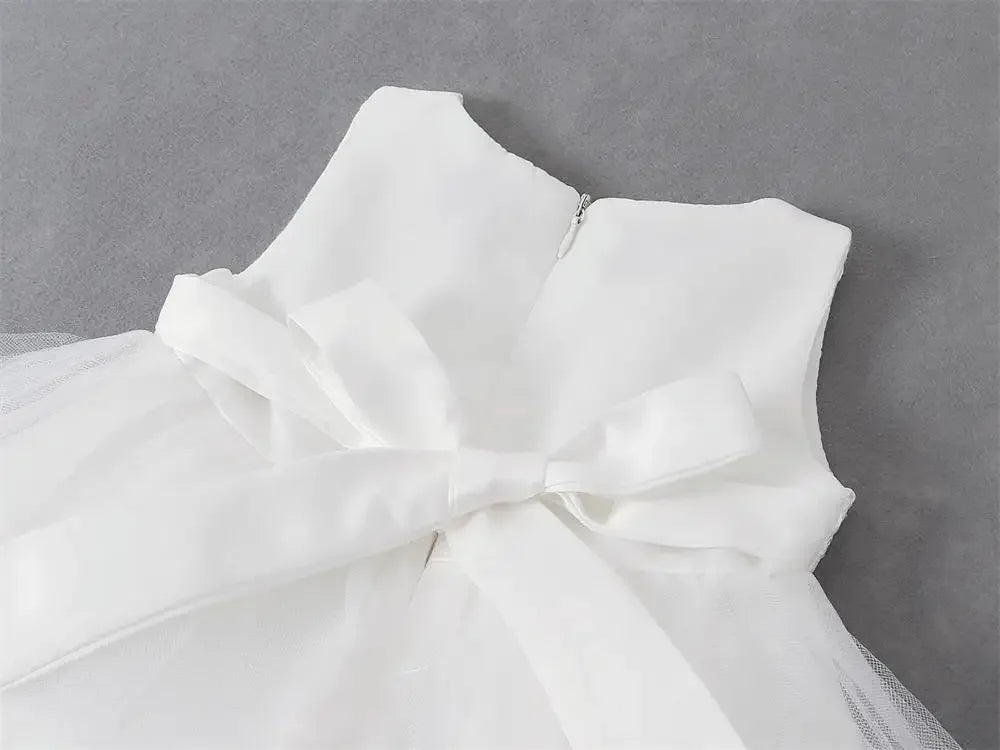 Asymmetric Toddler Evening Prom Dress Elegant Party Dresses For Girls Pink White Birthday DressLace Baby Girl Princess Dress