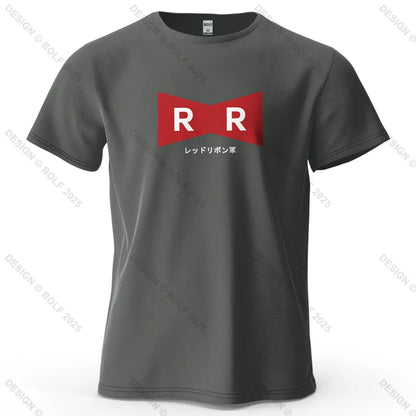Red Ribbon Army Printed Men's T-Shirt 100% Cotton Oversized Anime Graphic Tees for Women Tops Tees Casual Streetwear