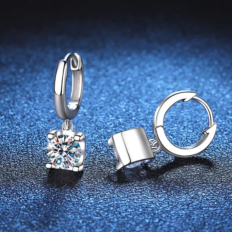 Trendy 0.5-1CT D Color Moissanite Diamond Drop Earrings for Women Ear Fine Jewelry S925 Silver Plated PT950 Earring Gift