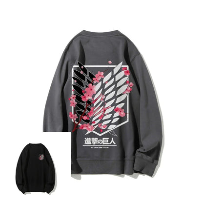 Anime Attack on Titan Sweatshirt Casual Streetwear Men Women Round-neck Pullover Hoodie Sweater Long Sleeves Top Autumn Trendy
