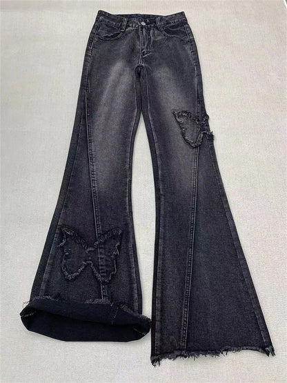 Y2k Women's Blue Flare Jeans