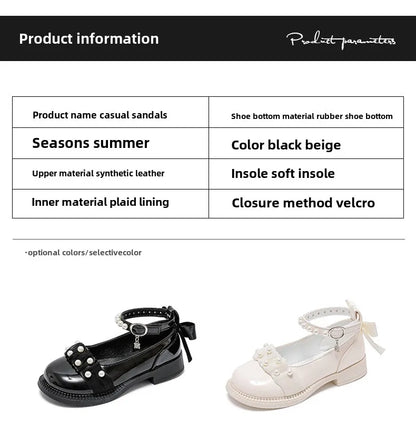 Girl's Mary Janes Organza Beautiful Sweet Children Princess Shoes Three Colors Cover Toe Ankle Strap 26-36 Kids Autumn Shoes