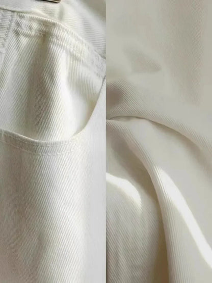 ZOENOVA 2024 New Straight Jeans Women White Plus size High Waist Loose Wide Leg Pants Spring Baggy Korean Fashion Pants